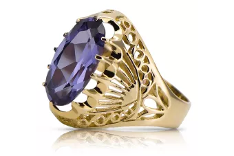 Αλεξανδρίτη Κίτρινος χρυσός 14 καρατίων  Vintage style vrc020y